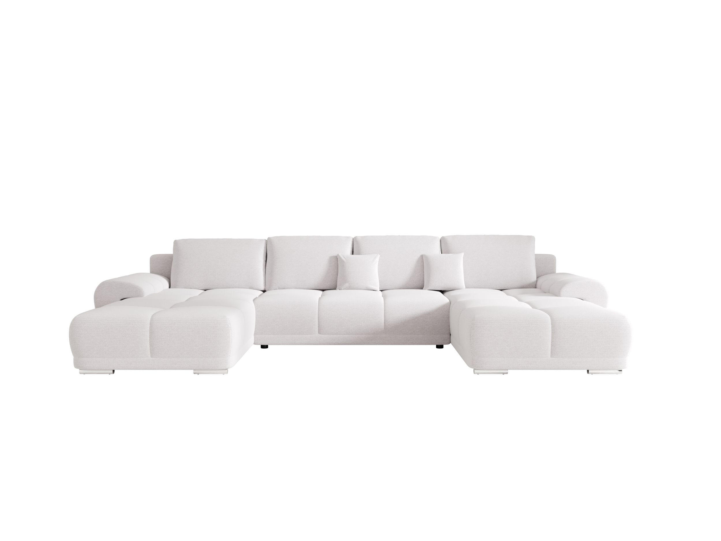 ECKSOFA BEGA U Links ARAGON 01 mit Schlaffunktion - Weiß, Textil (372/87/185cm) - Bedante