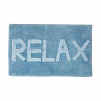 BADEMATTE Relax blau 50/80 cm, 100% Baumwolle - Blau, Textil (50/80cm) - Homescapes