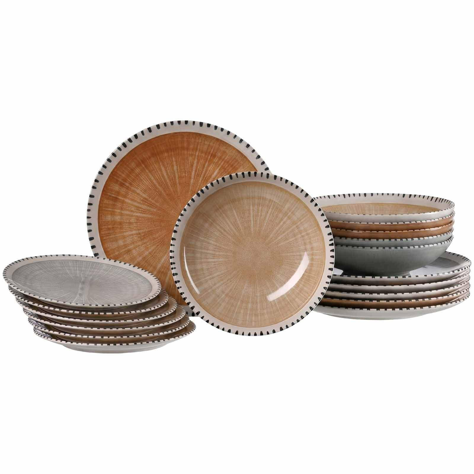 TELLERSET Natura Mix 18er Set - Multicolor, Keramik (2/2/2cm) - Ritzenhoff Breker