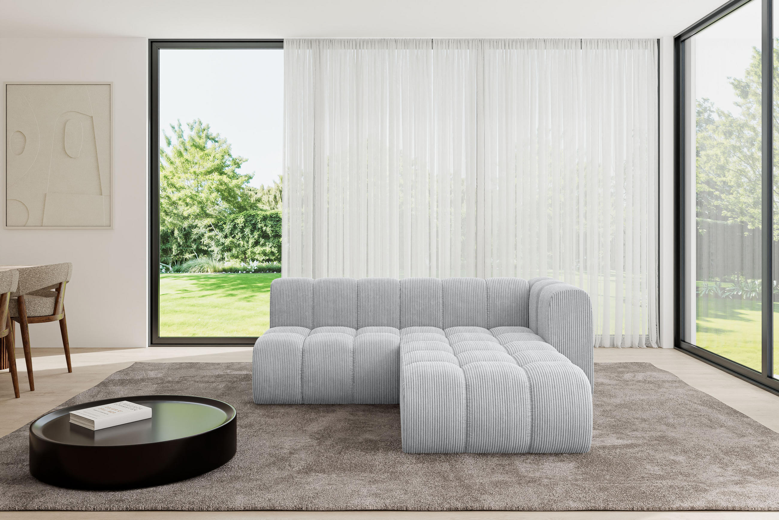 ECKSOFA modulares Sofa Darnel-L1 - 205x177x70 cm Grau - Grau, Holzwerkstoff/Textil (205/177cm) - ALTDECOR