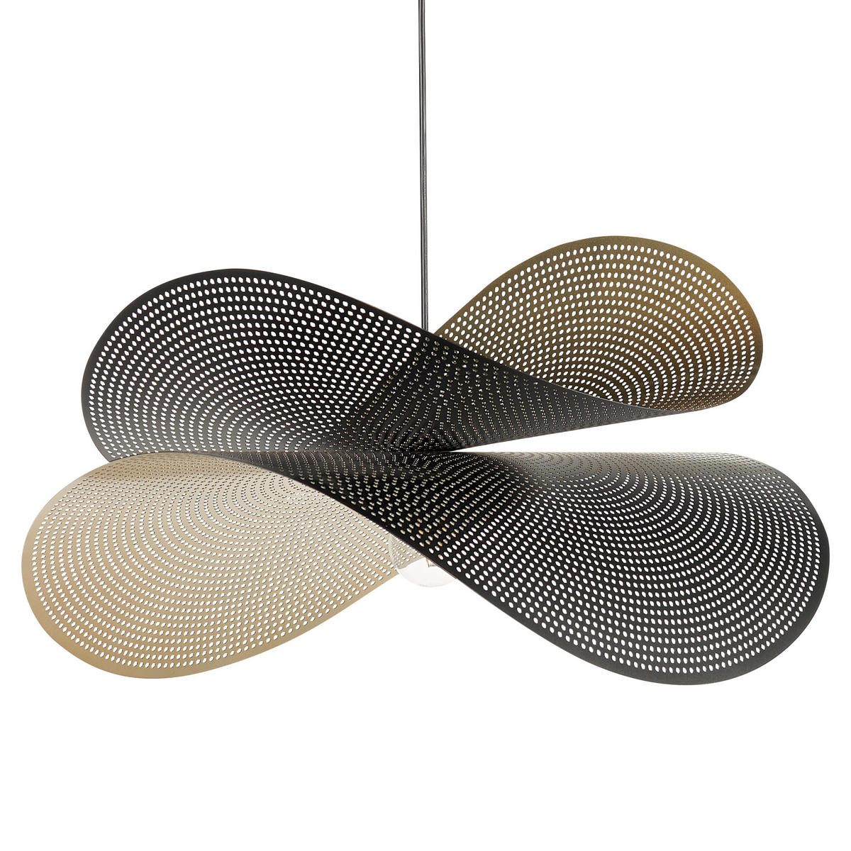 HÄNGELEUCHTE Metal Schwarz und Gold DOYLES - Goldfarben/Schwarz, Metall (50/60/150cm) - Beliani