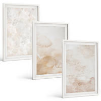 BILDER SET 3er Set - 40x60 cm Weißer Rahmen - Modische Pastelltexturen - Weiß, Kunststoff (40/60cm) - TULUP