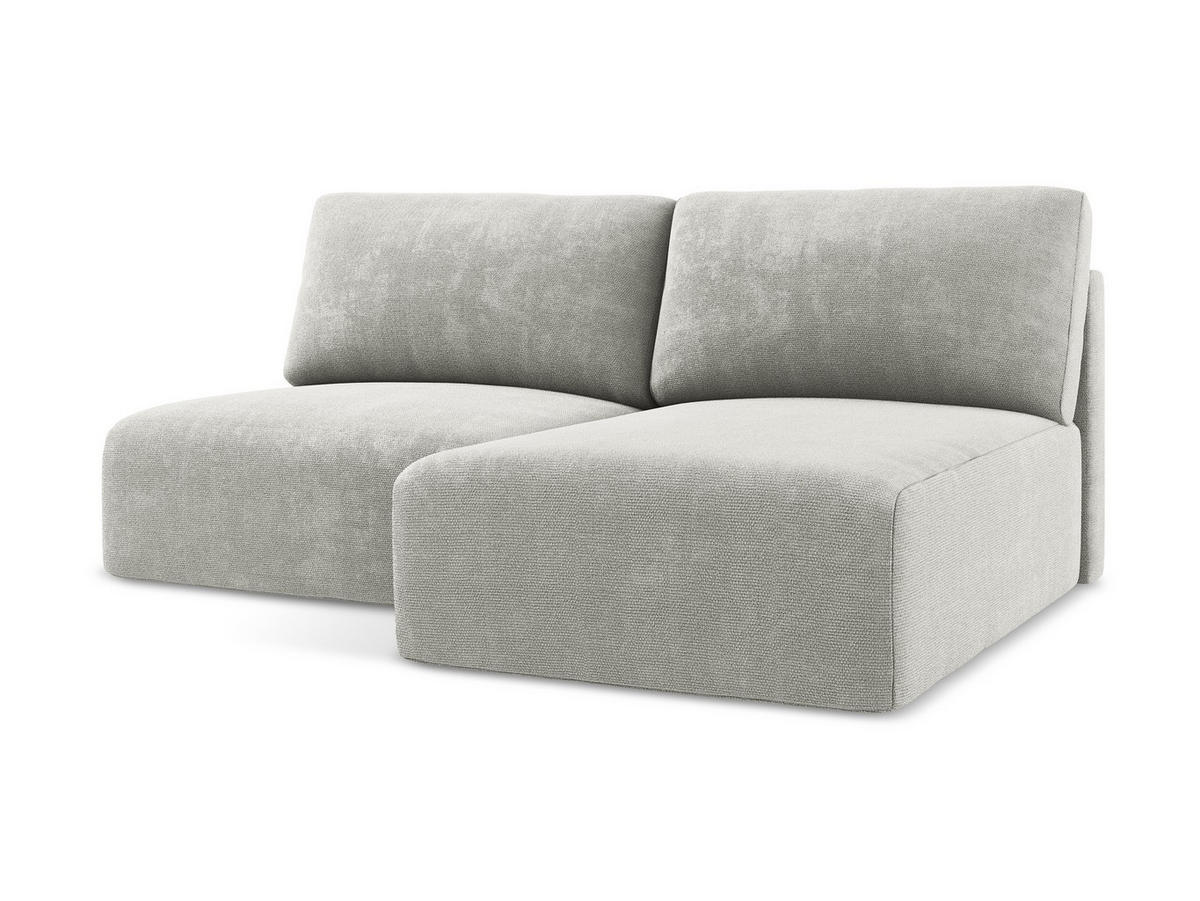 ECKSOFA mit Schlaffunktion rechts Chenille Stoff Grau - Hellgrau/Schwarz, Kunststoff/Textil (210/149cm) - Makamii
