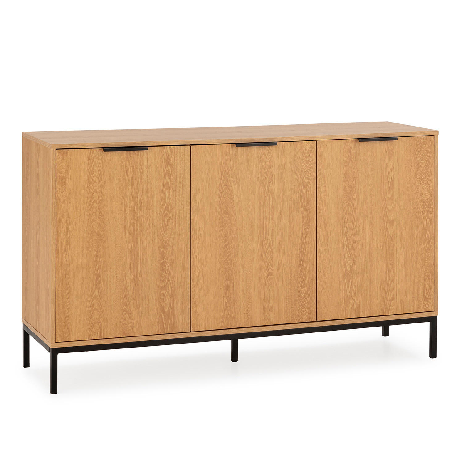 SIDEBOARD Auri 3 türen Eichenfarbe - Honigeiche, Holzwerkstoff (140/80/40cm)