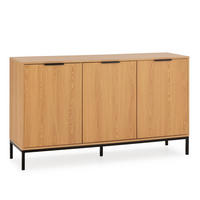 SIDEBOARD Auri 3 türen Eichenfarbe - Honigeiche, Holzwerkstoff (140/80/40cm)