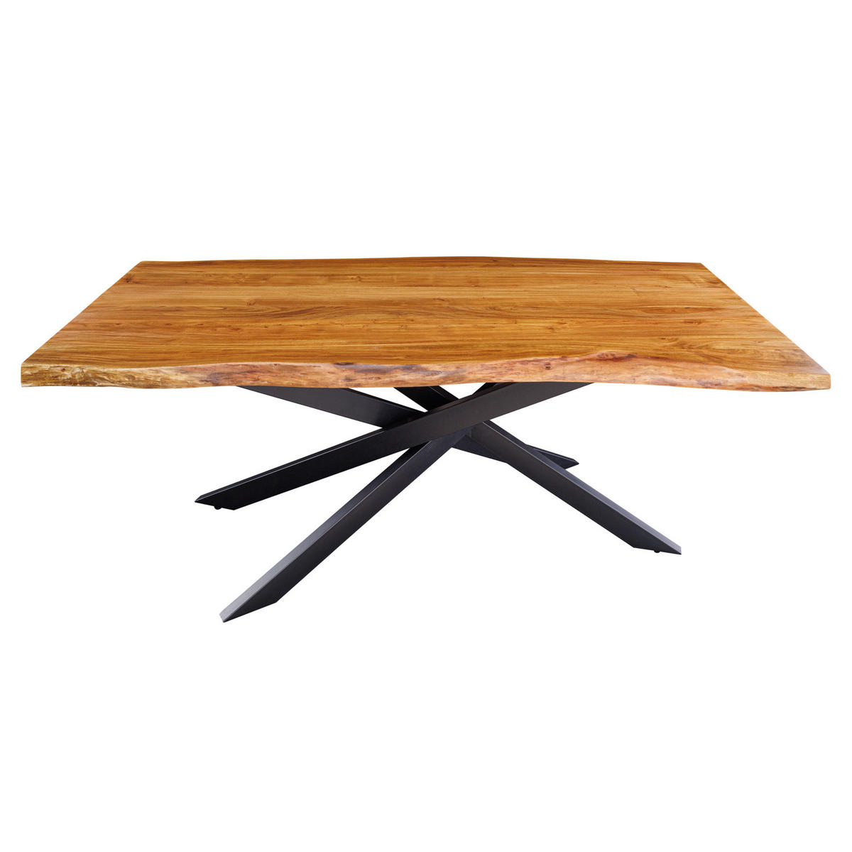 ESSTISCH MAMMUT Akazie 200cm - Schwarz/Braun, Holz/Metall (96/200/81cm) - riess-ambiente