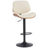BARHOCKER Lederlook walnuss/creme - Walnussfarben/Creme, Textil/Metall (50/94/50cm) - CLP