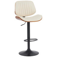 BARHOCKER Lederlook walnuss/creme - Walnussfarben/Creme, Textil/Metall (50/94/50cm) - CLP
