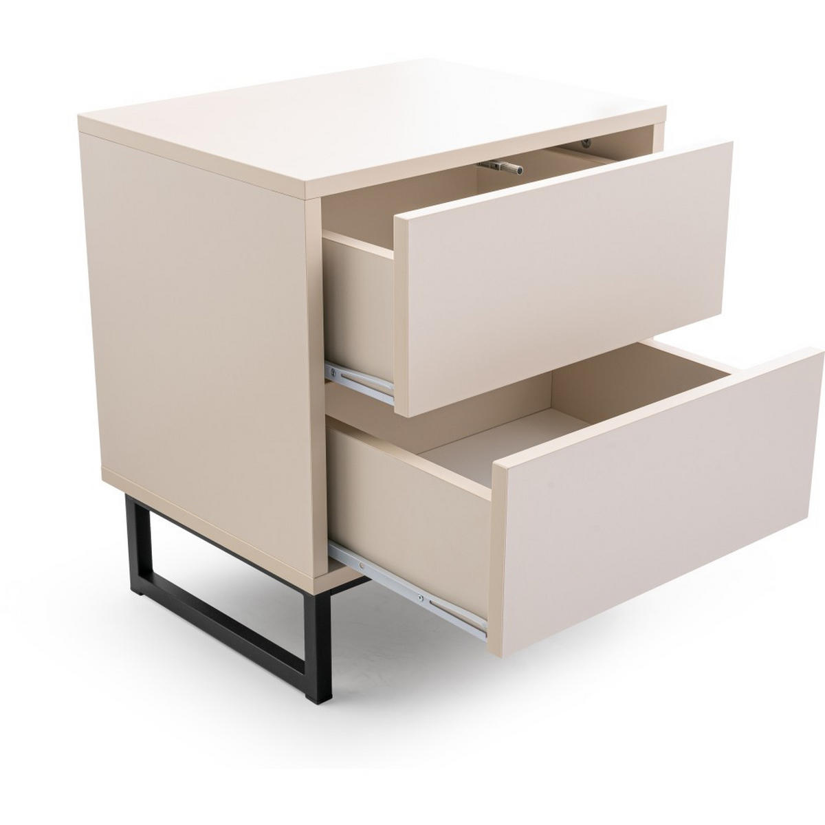 NACHTTISCH Giana mit 2 Schubladen, 43 cm, Beige Sand - Sandfarben/Beige, Holzwerkstoff (43/48.5/34cm) - Beautysofa