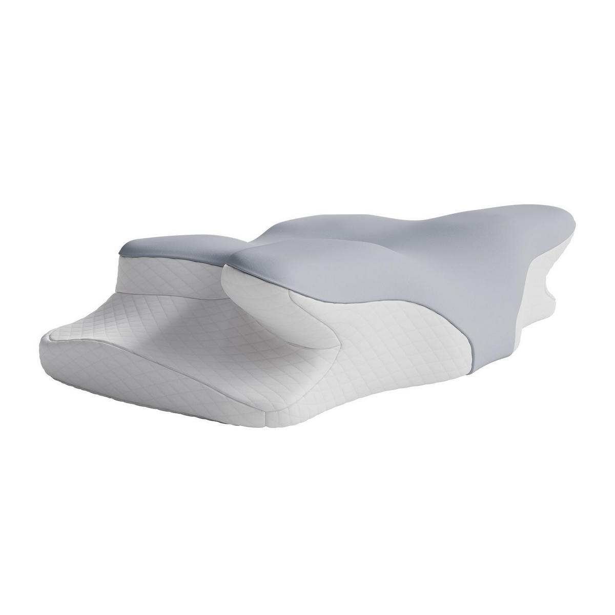 NACKENKISSEN weiß / grau (2er Set) - Weiß, Textil (41/63cm) - Juskys