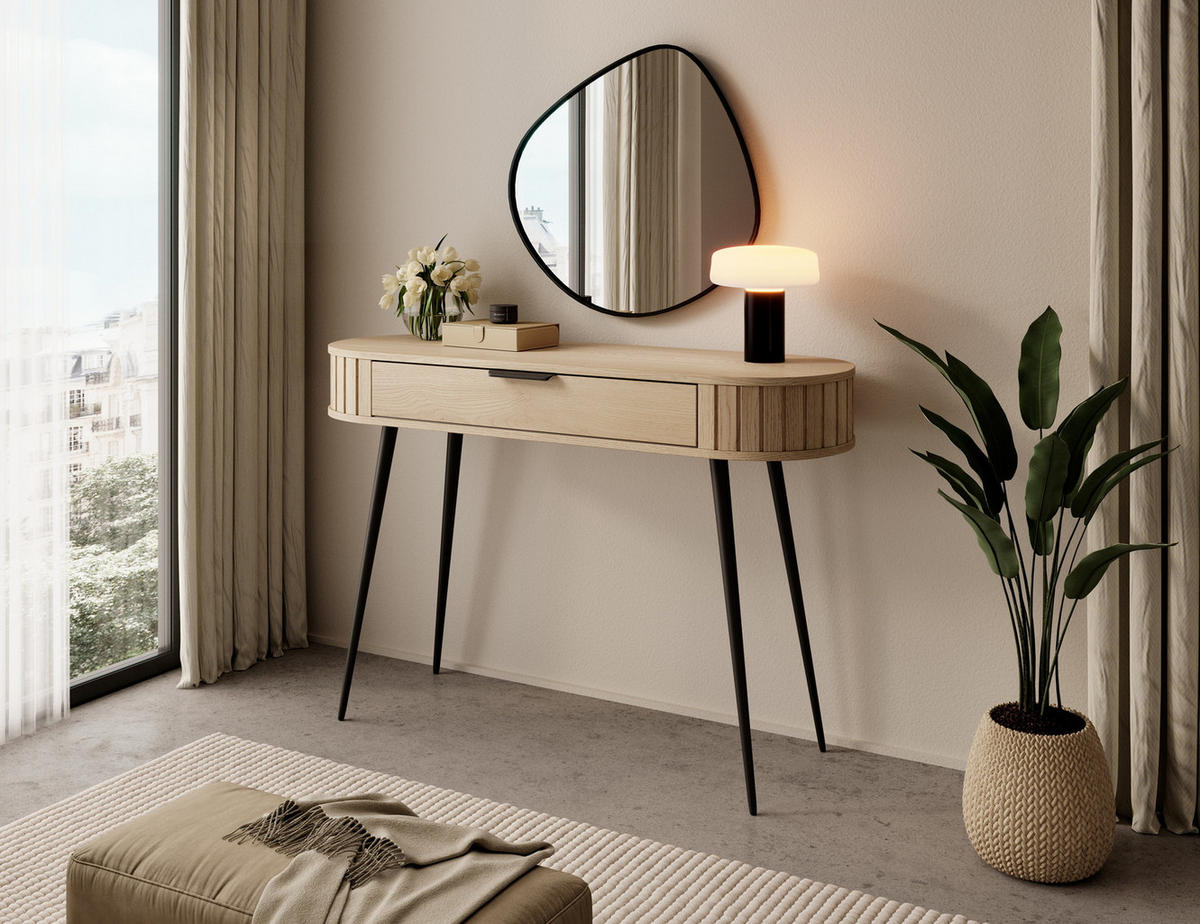 SCHMINKTISCH 120 cm mit Schublade Delano, Eiche Cremona - Eichefarben, Holz (40/120/80cm) - Emporius