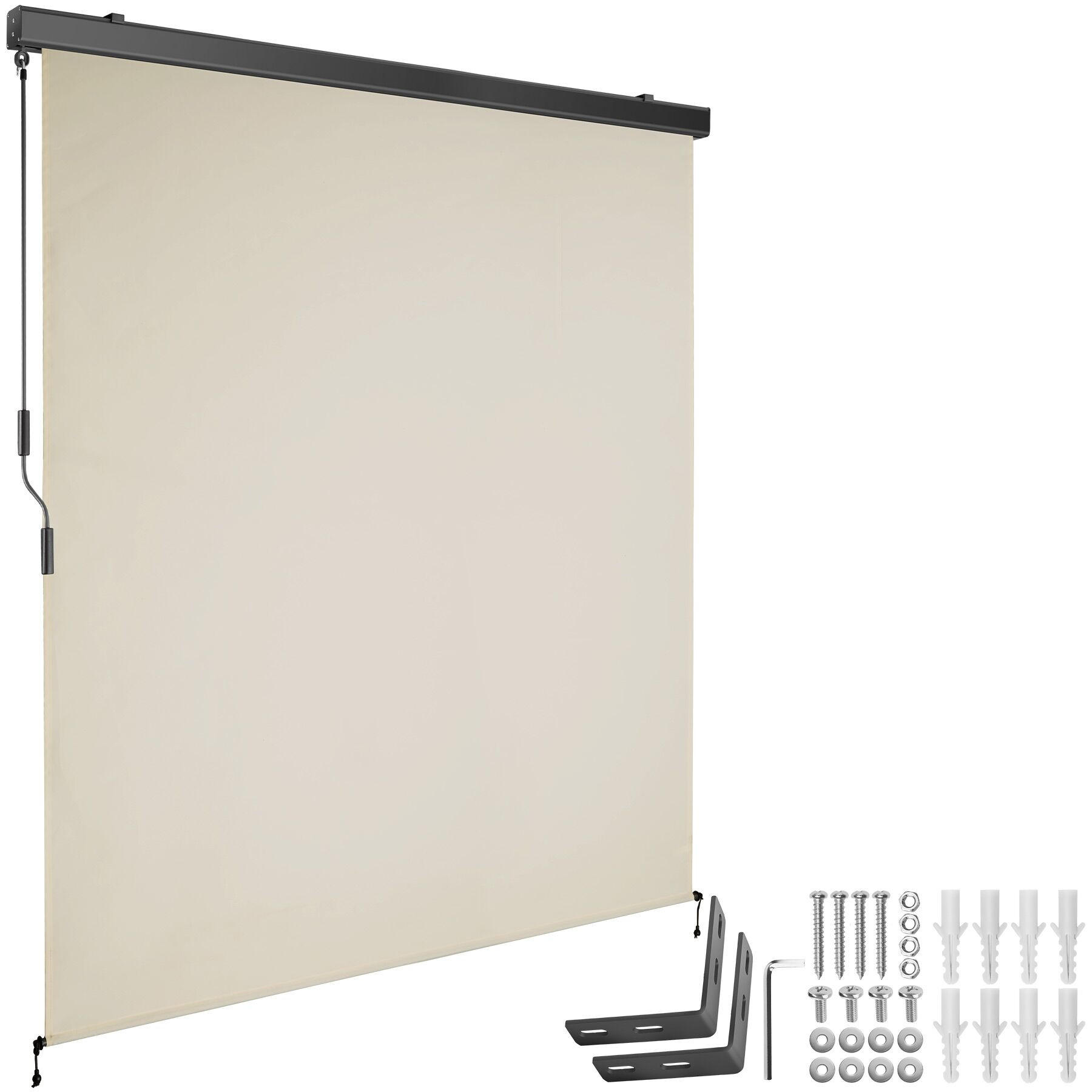 SENKRECHTMARKISE Eloise,inkl. Wandhaltern,beige - Beige, Kunststoff (160/250cm) - tectake