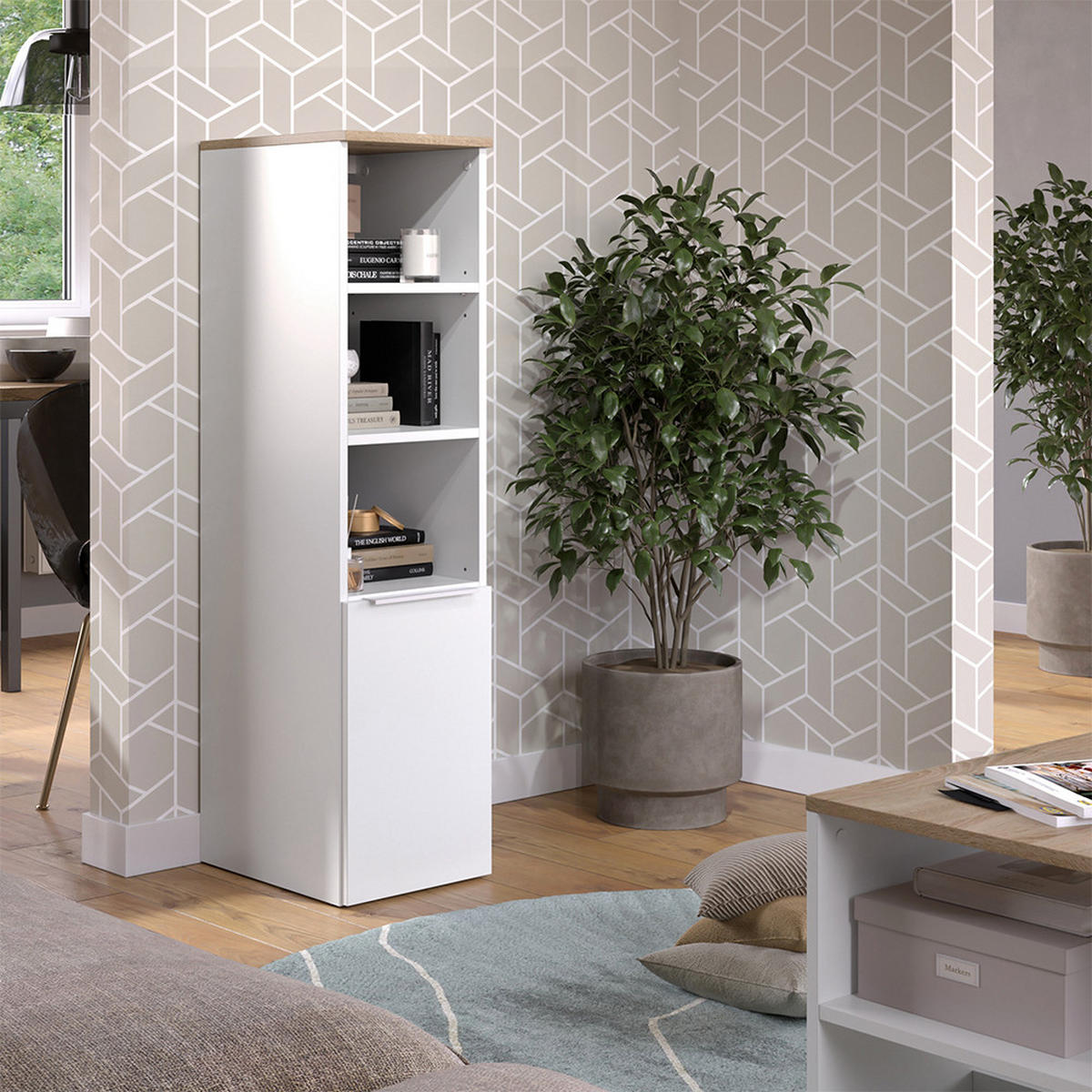 UNIVERZÁLNÍ SKŘÍŇ Wido Bílá/Sonoma - bílá, kompozitní dřevo (30.2/120/40cm) - Vicco