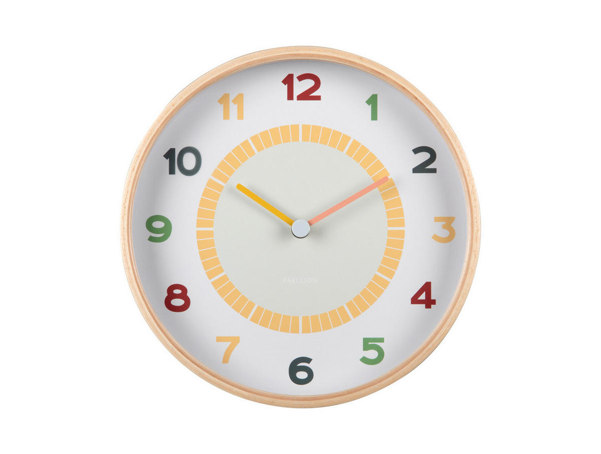 WANDUHR Chico Ø25 cm - Multicolor, Holz (25/25/4.5cm) - Karlsson