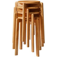BARHOCKER 4er-Set Massivholz Natürliche Farbe 27 x 27 x 45 cm - Braun, Holz (27/45/27cm)