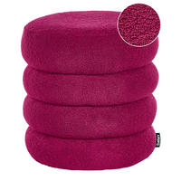 POUF Bouclé Burgunderrot Sumpter - Dunkelrot, Textil (43/47/43cm) - Beliani