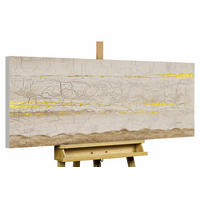 ÖLGEMÄLDE 120/60 cm - Goldfarben/Weiß, Holz/Textil (1.85/60cm) - KUNSTLOFT