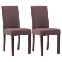 ESSZIMMERSTUHL Ines, 2er Set Stoff, Gestell Holz Cappuccino Braun - Braun/Cappuccino, Holz/Textil (41/91/47cm) - TPFLiving
