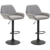 BARHOCKER 2er Set Stoff grau - Schwarz/Grau, Textil/Metall (51/89/52cm) - CLP