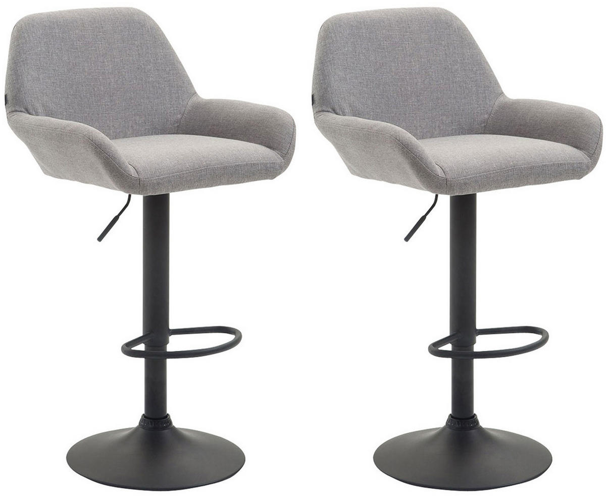 BARHOCKER 2er Set Stoff grau - Schwarz/Grau, Textil/Metall (51/89/52cm) - CLP