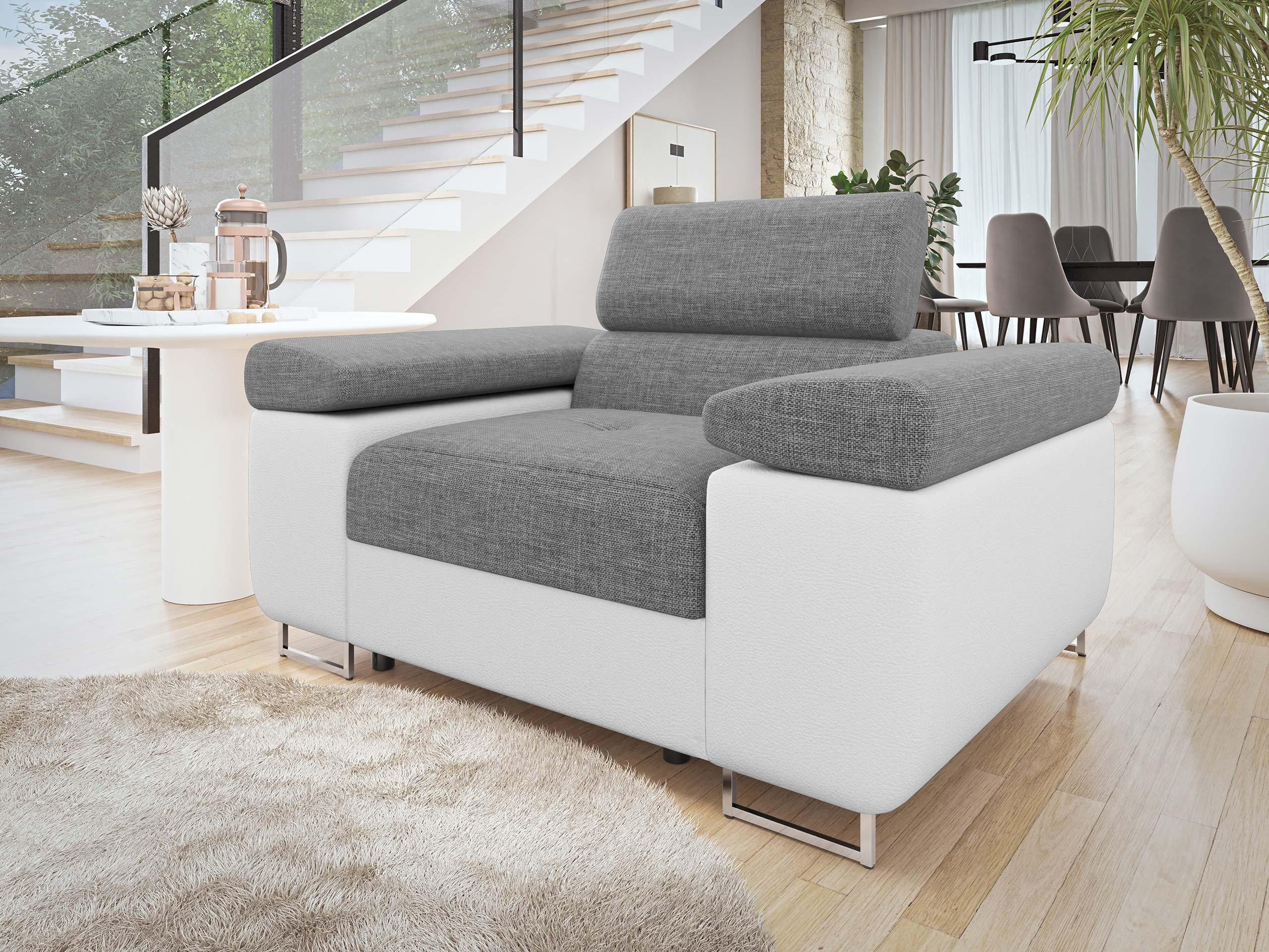SESSEL Torezio - Weiß, Holz/Textil (134/90/102cm) - MIRJAN24