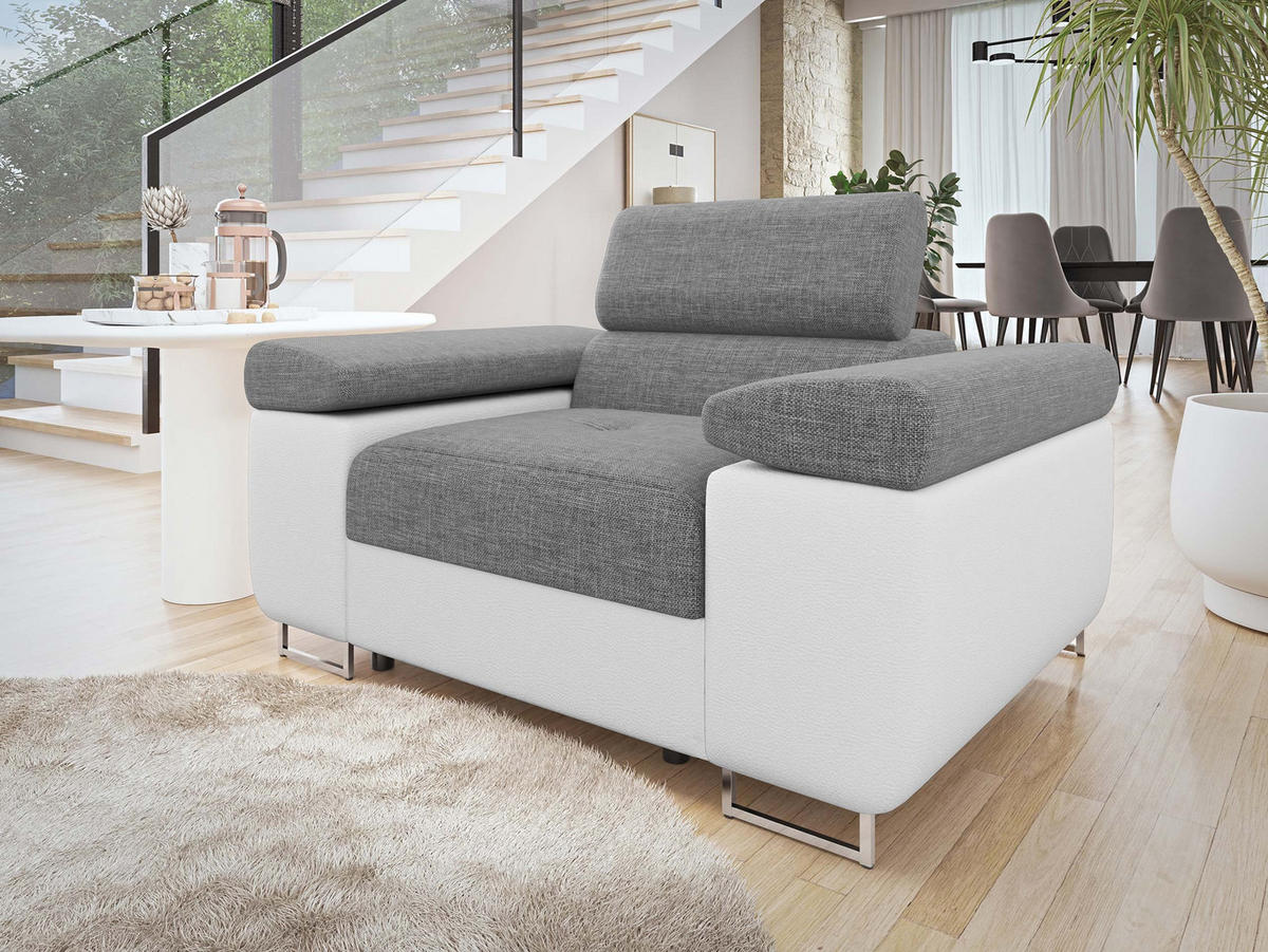 SESSEL Torezio - Weiß, Holz/Textil (134/90/102cm) - MIRJAN24