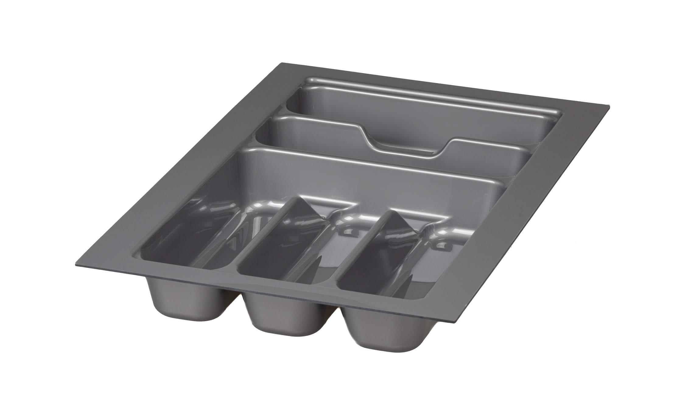 BESTECKKASTEN Besteckkästen - einstellbar von 24,5 bis 31,5 cm Breite - Grau, Kunststoff (32/6/48cm) - Sareva