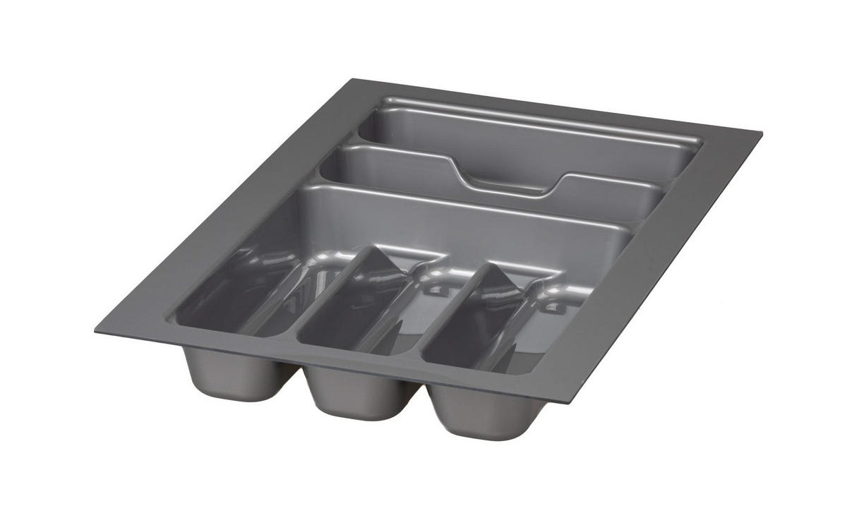 BESTECKKASTEN Besteckkästen - einstellbar von 24,5 bis 31,5 cm Breite - Grau, Kunststoff (32/6/48cm) - Sareva