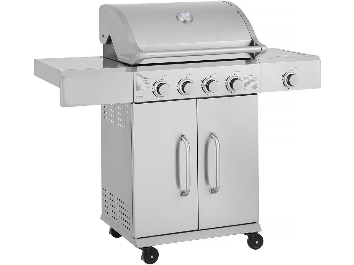 GASGRILL brazzo Hellgrau - Grau, Metall (57/104/118cm) - Habitat Garten