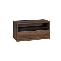 TV-LOWBOARD Martin 90 cm mit Schublade - Schwarz Hochglanz/Schwarz, Holzwerkstoff/Metall (90/46/40cm) - Ravio