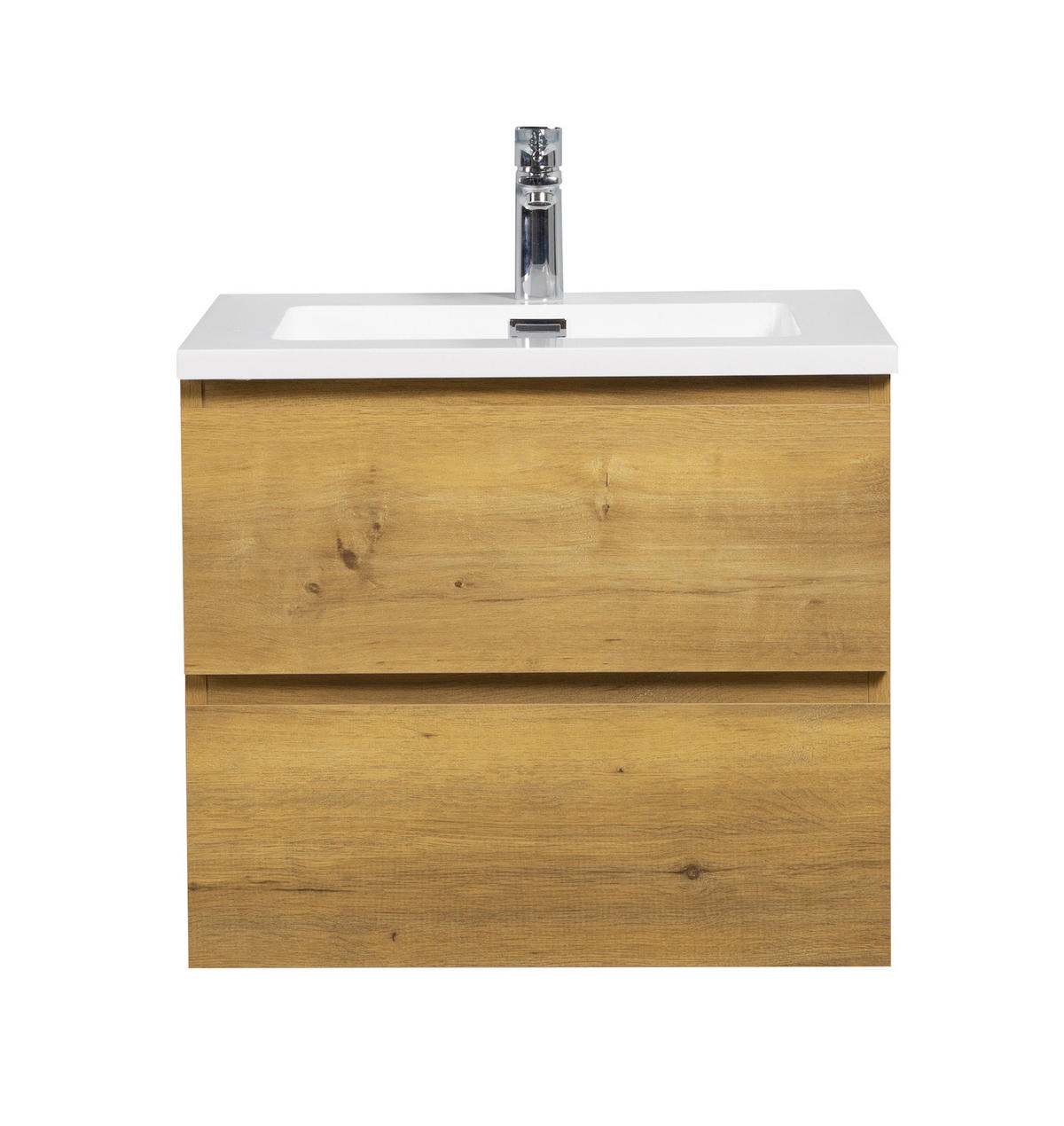 WASCHTISCHKOMBI Angela 2 Teile - Eiche - 60 x 48 x 52 cm - Eichefarben/Weiß, Holz (60/52/48cm) - Badplaats