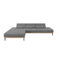 ELEKTRISCHES ECKSOFA Links MONA 316x205x85 Grau Velours - Taupe, Holzwerkstoff/Textil (316/205cm) - ALTDECOR