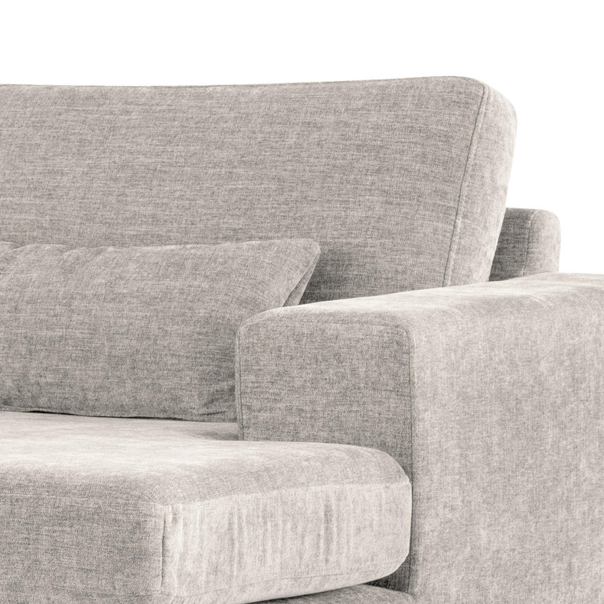 ECKSOFA mit Longchair - Buchefarben/Grau, Buchenholz/Textil (281/153cm) - home24