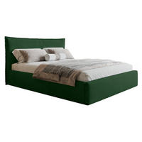 POLSTERBETT 140x200 cm Zenito Slim mit Kissen-Kopfteil, Bettkasten, Grün - Grün, Holz/Textil (140/200cm) - Emporius