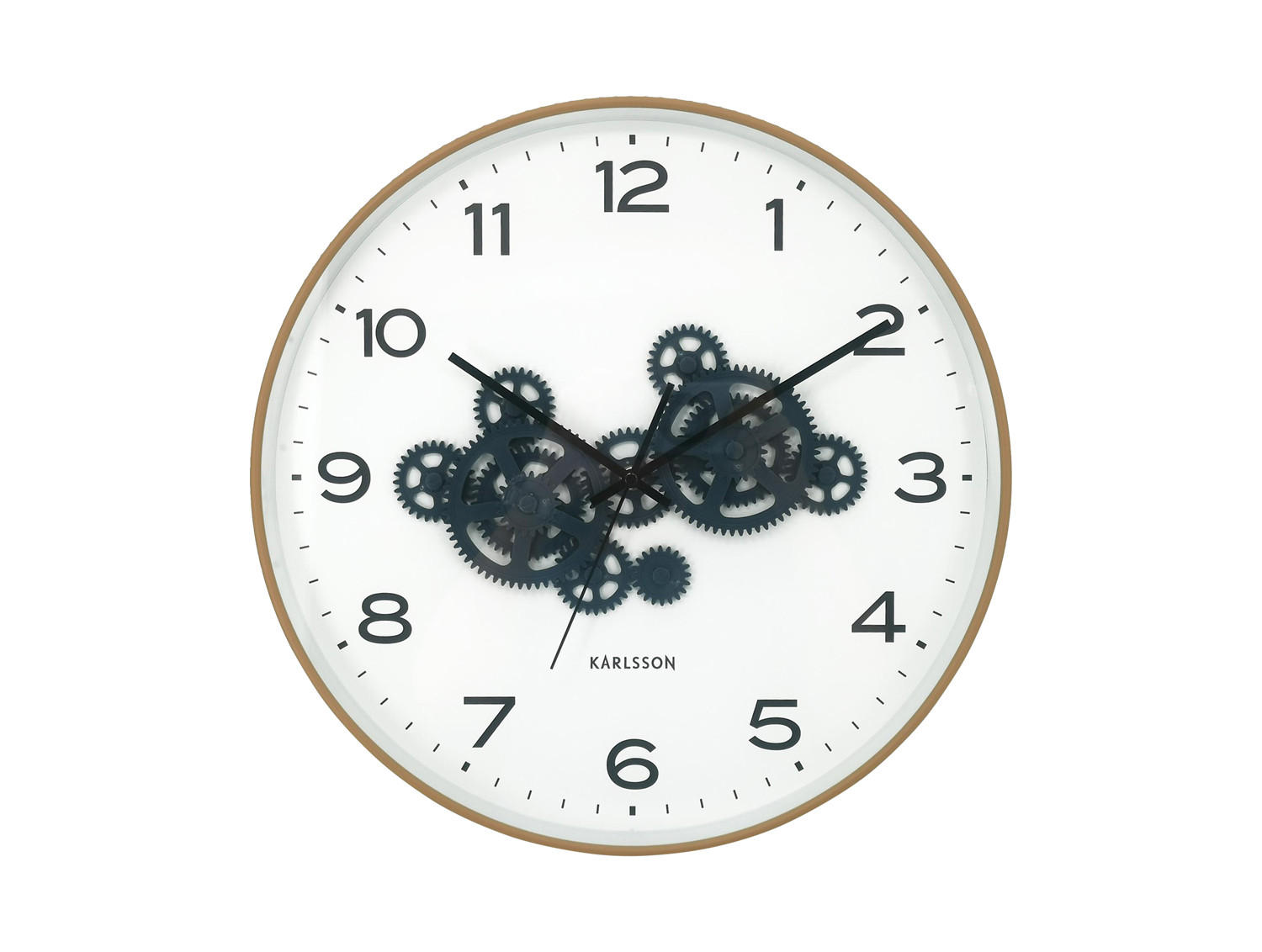 WANDUHR Open Gear Gelb 40/5.66/40 cm - Gelb, Kunststoff (5.66/40/40cm) - Karlsson