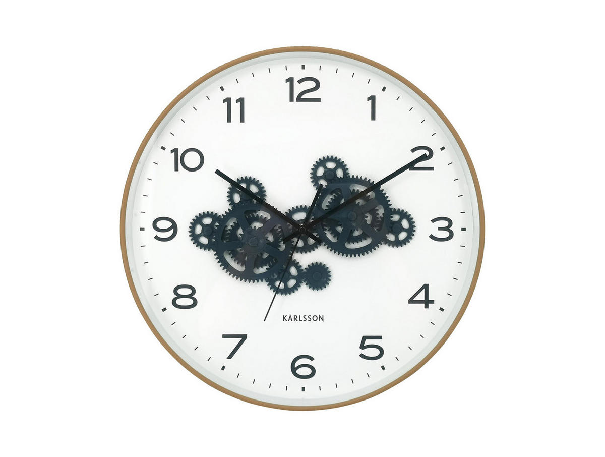 WANDUHR Open Gear Gelb 40/5.66/40 cm - Gelb, Kunststoff (5.66/40/40cm) - Karlsson