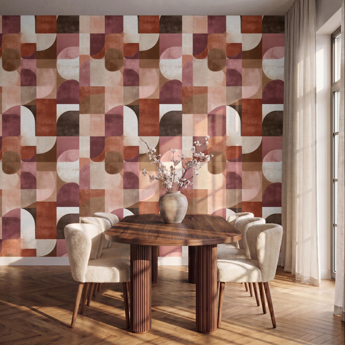 TAPETE - Geometrie - Modern - Retro - 350x280 cm - Multicolor, Papier (350/280cm) - OnlyWow