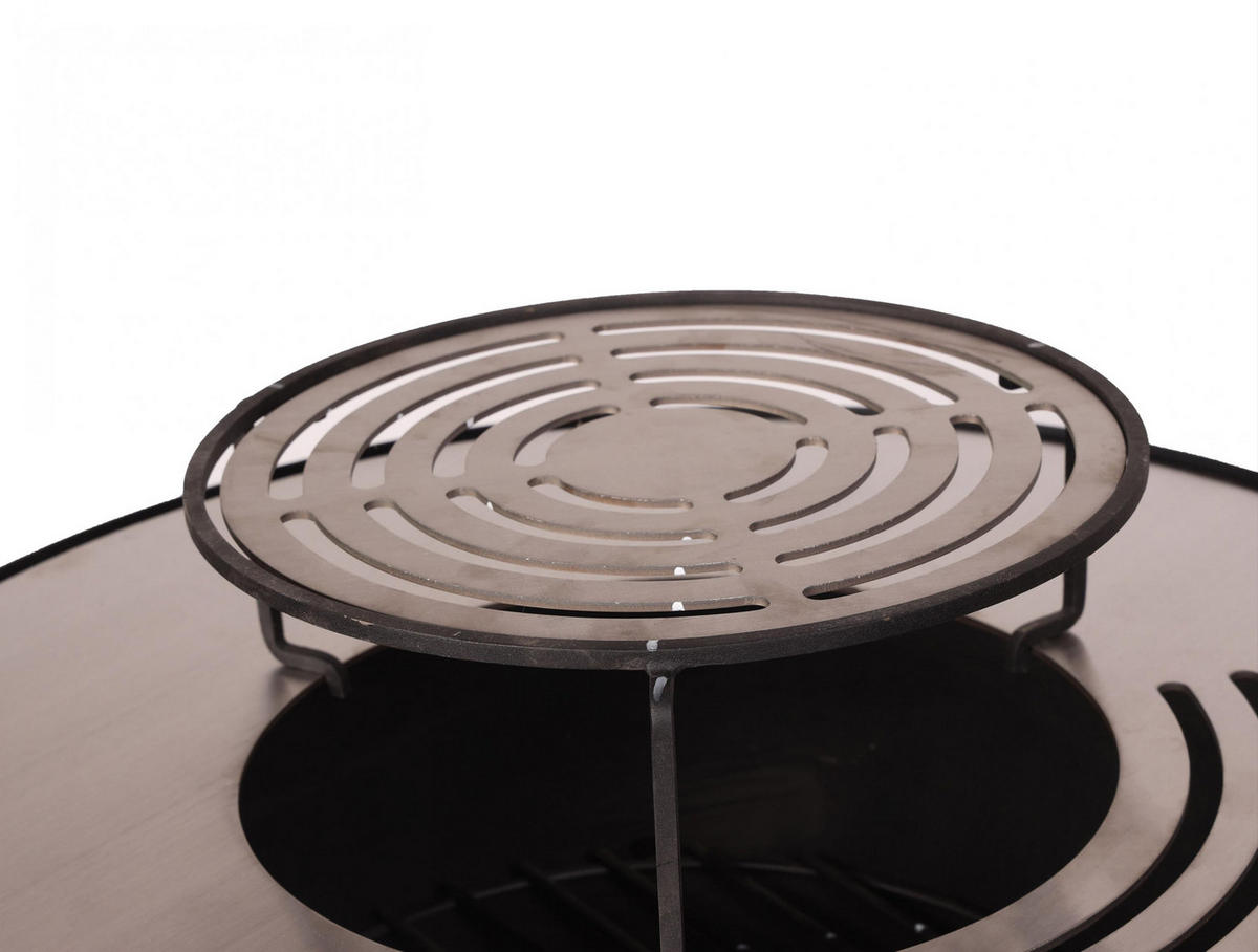 HOLZKOHLEGRILL Feuerschale Schwarz inkl. Schutzhülle - Schwarz, Metall (60/90/60cm) - Purline