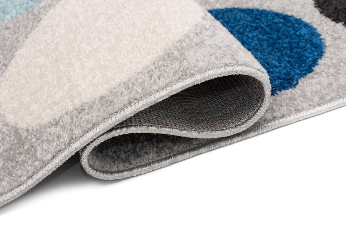 TEPPICH LAZUR Grau 120/170 cm - Blau/Hellgrau, Kunststoff (120/170cm) - Tapiso