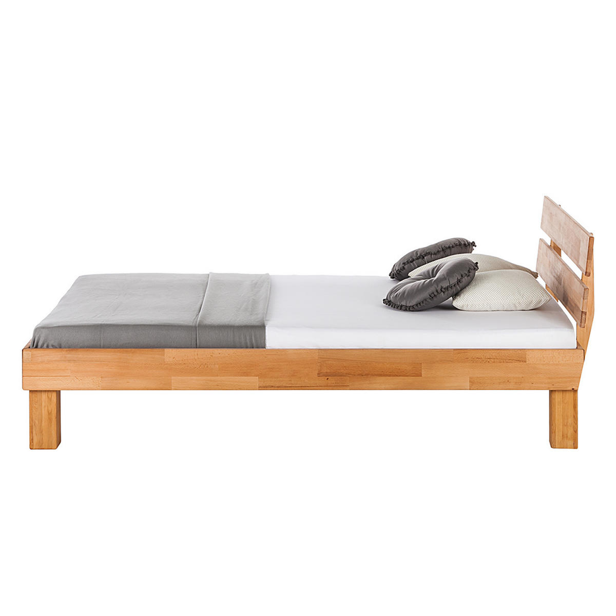 BETT - Massivholz - Kernbuche, Holz - home24