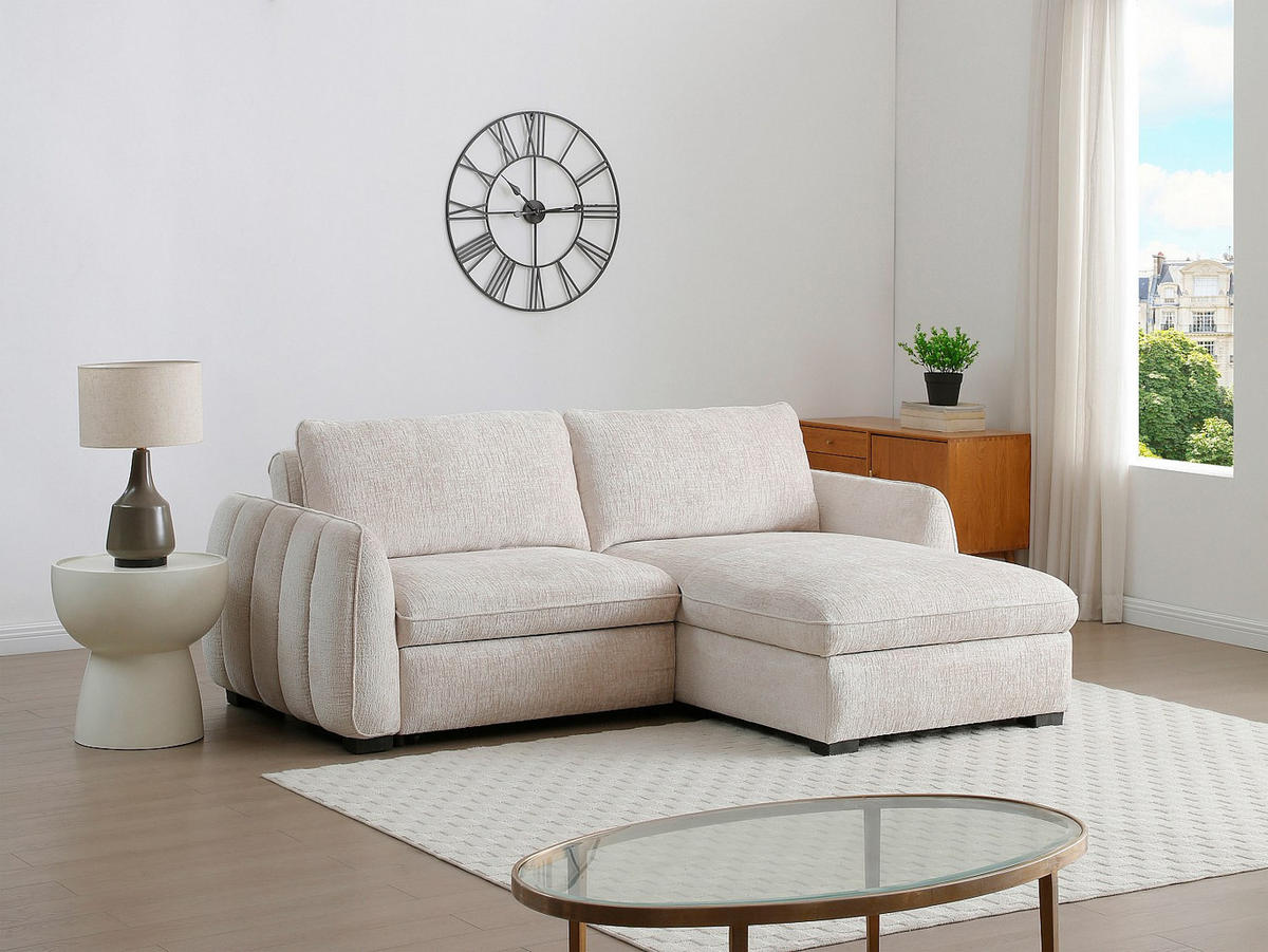 SCHLAFSOFA - 4 Personen - Stoff - Beige - Beige, Textil (236/88/167cm) - Vente-Unique