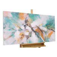 ACRYLBILD HANDGEMALT 120/60 cm - Türkis/Pink, Holz/Textil (120/60cm) - KUNSTLOFT