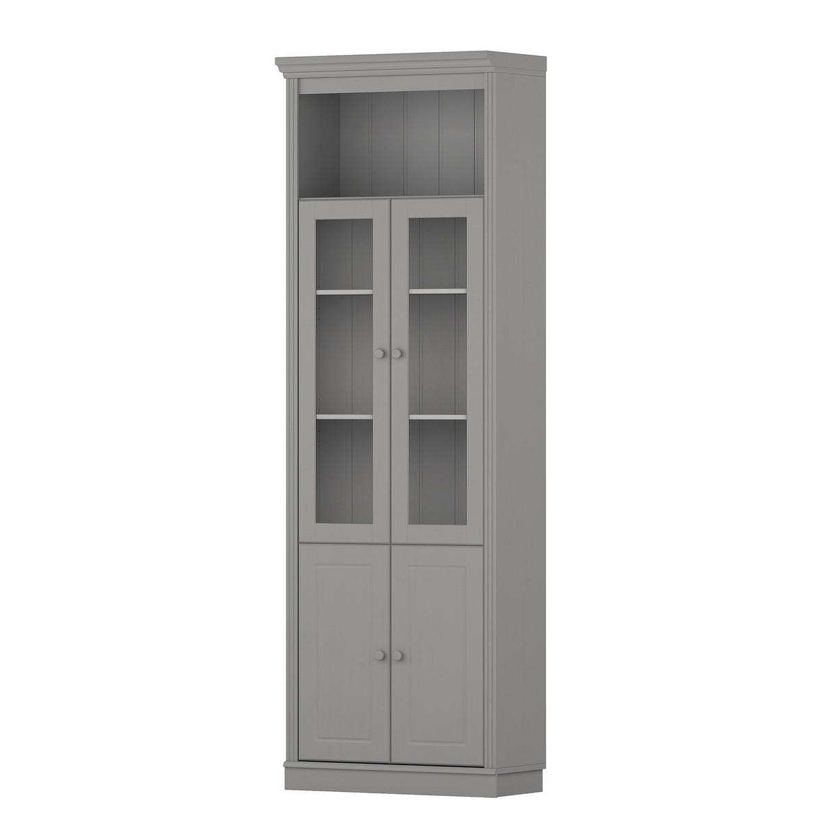 MASSIVE BÜCHERWAND - Massivholz - Kiefer - Kieferfarben/Grau, Holz (296/223/37cm) - home24