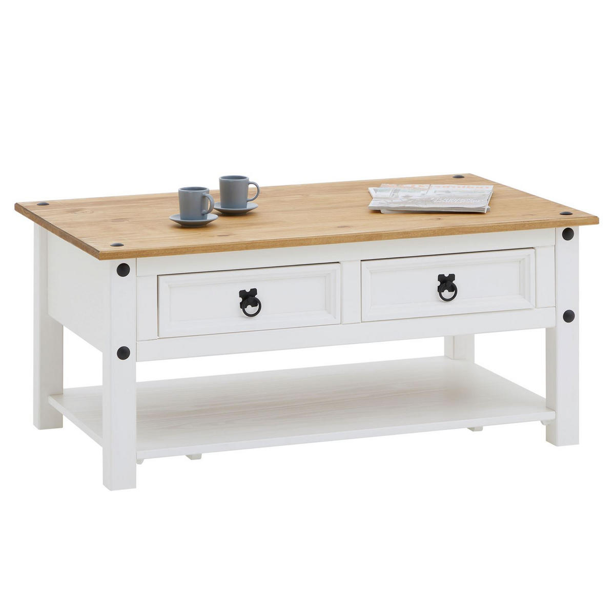 COUCHTISCH CAMPO - Weiß/Braun, Holz (60/100/45cm) - CARO-Möbel
