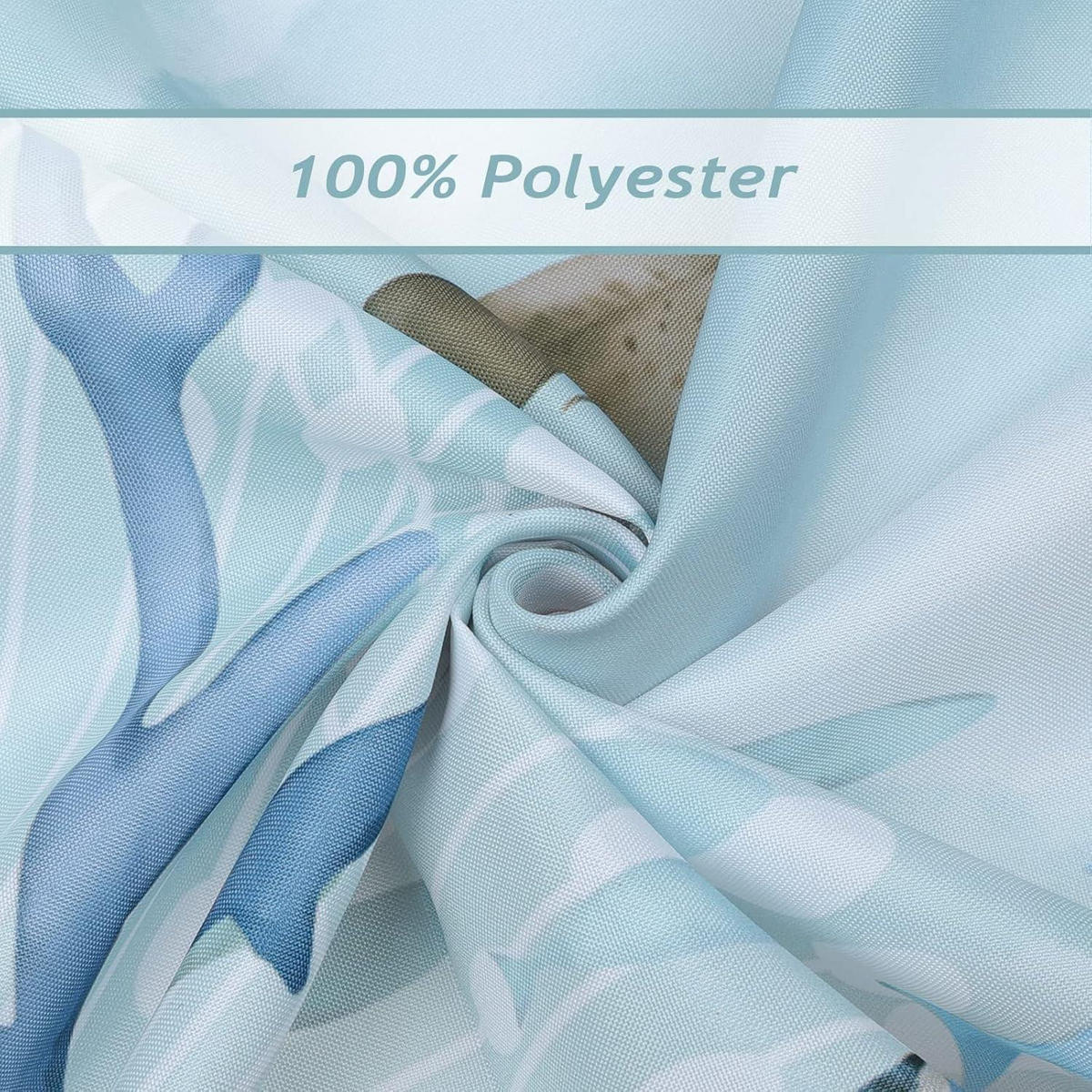DUSCHVORHANG Meeresschildkröte 180 x 200 cm Wasserdicht Polyester - Blau, Textil (180/200cm)