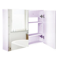 SPIEGELSCHRANK Weiß 60/15/76 cm - Grau, Holz (80/15/15cm) - PANGIVO