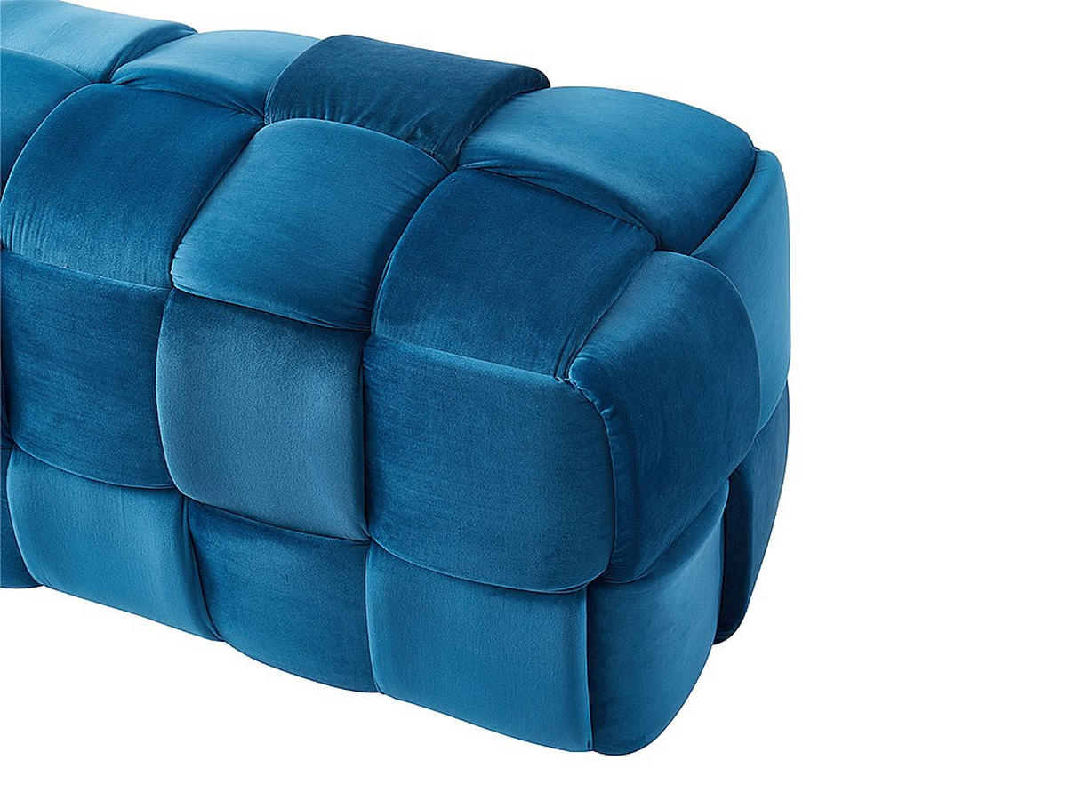 SITZBANK - 1 -Sitzer - Samt - blau - FABERO - Blau, Textil (112/45/44cm) - Vente-Unique