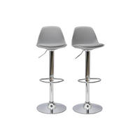 BARHOCKER Hellgrau (2er-Set) STEEVY - Hellgrau, Kunststoff (40/102/38.5cm) - Miliboo