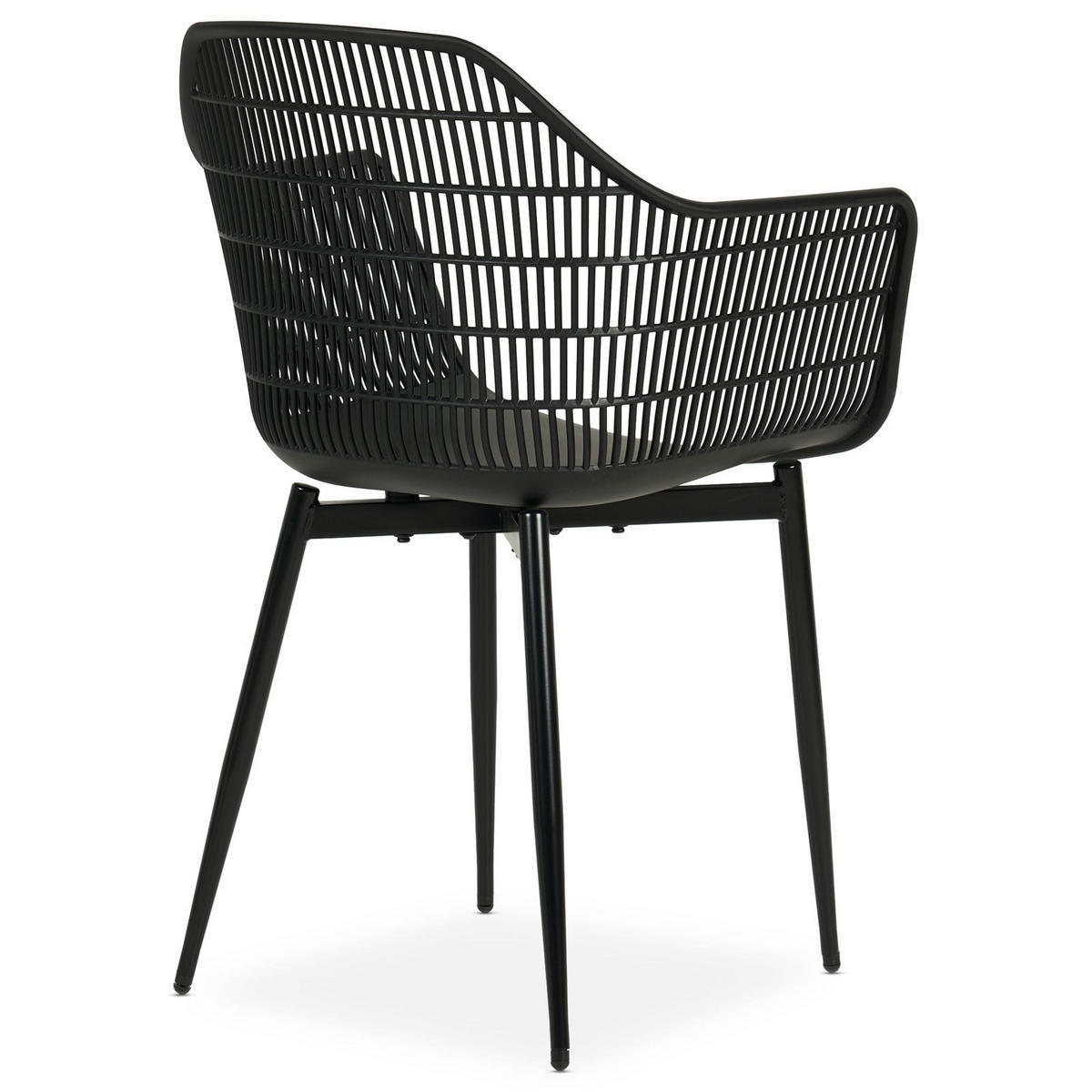 GARTENSTÜHLE MARGHERITA 4ER-SET - Schwarz, Textil (60/86/52cm) - IDIMEX