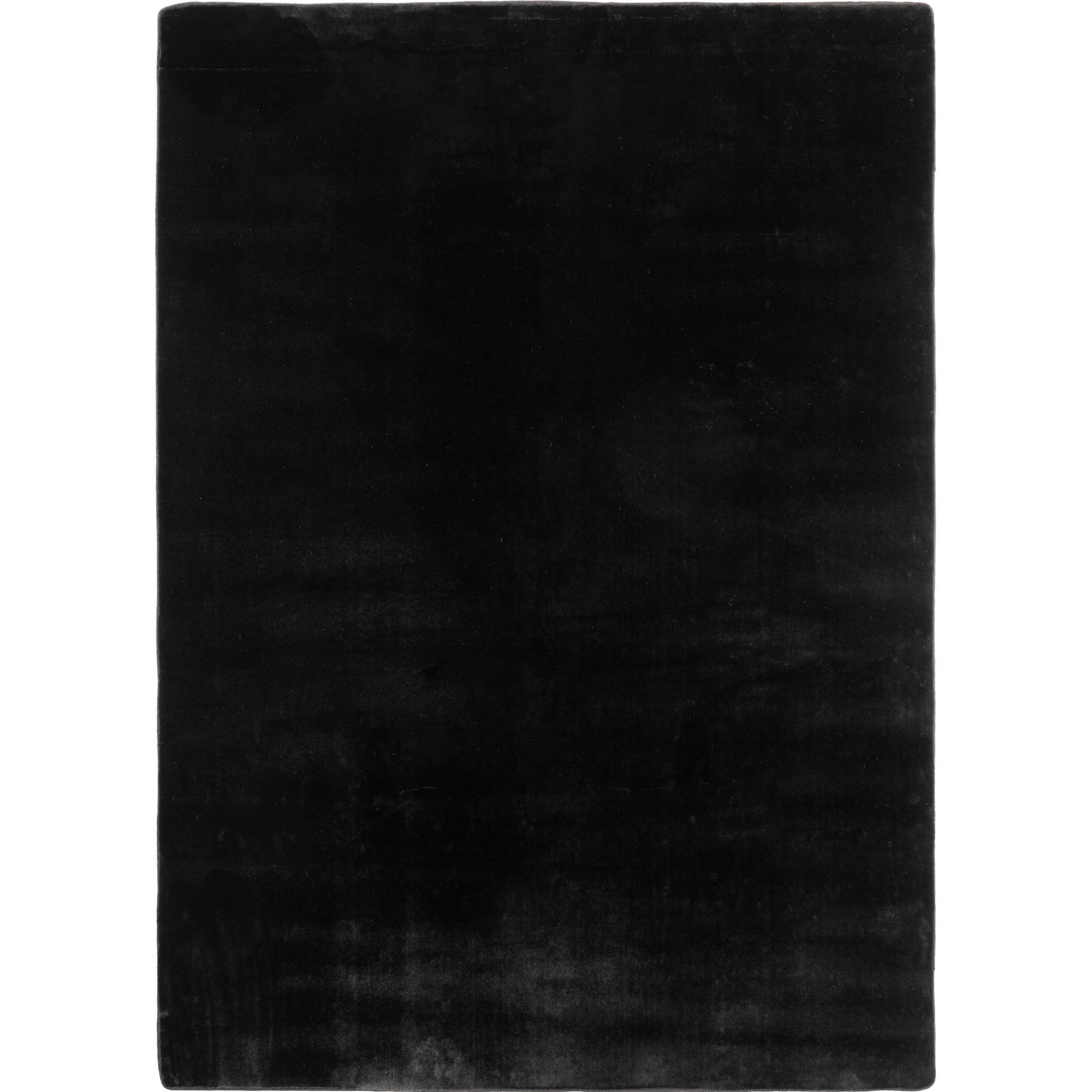 KURZFLORTEPPICH Waschbar ISAR, einfarbig, aus Polyester, Schwarz, 140 x 200 cm - Schwarz, Textil (140/200cm) - KADIMA DESIGN